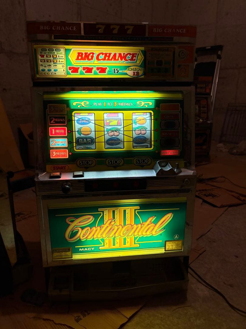 【通電確認済み】パチスロ実機 コンチネンタルIII 緑 レトロ スロットマシン②