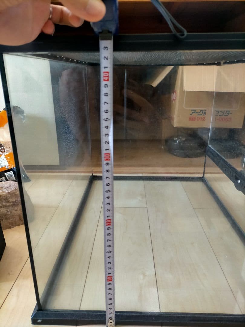 ガラス飼育ケージ メッシュカバー付き