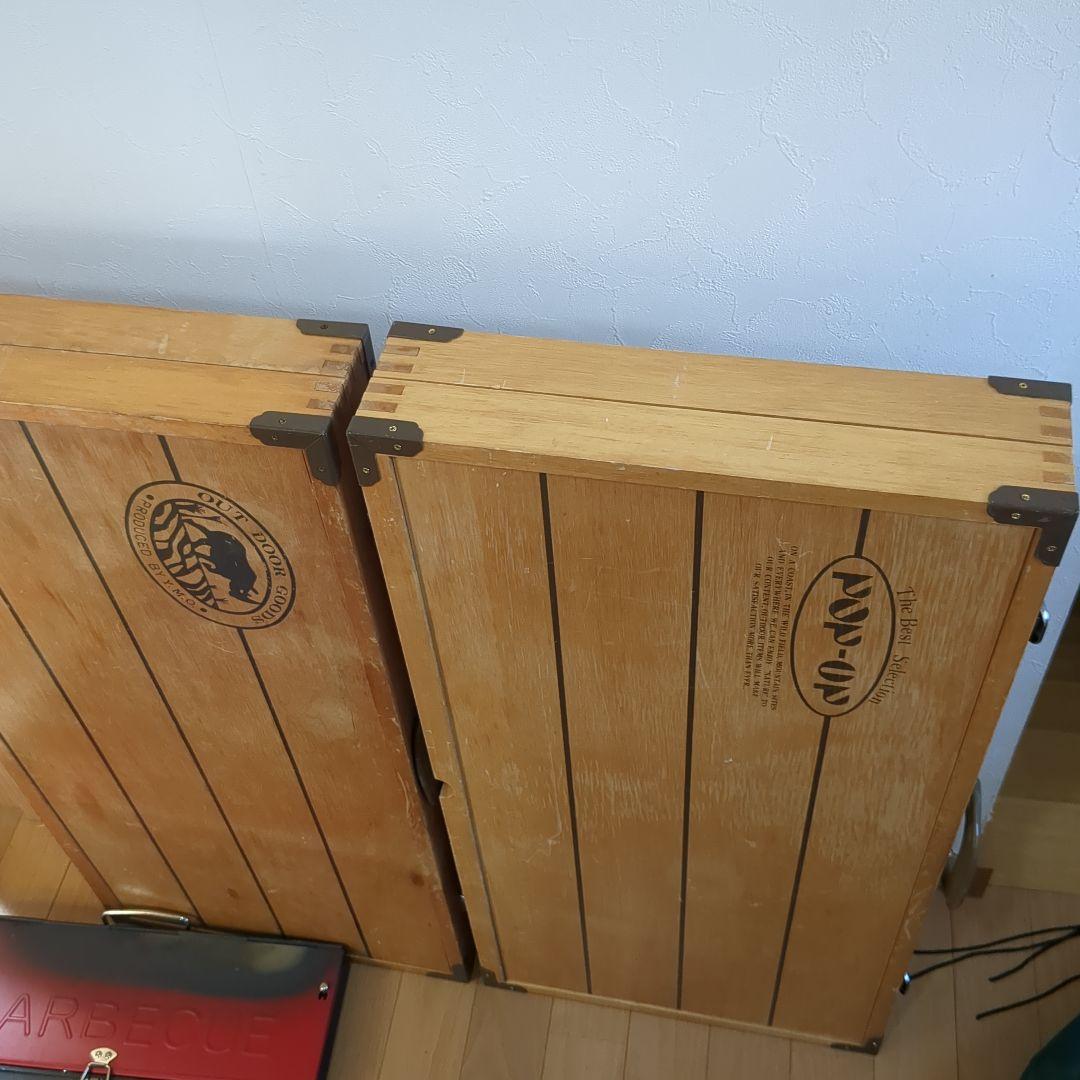 アウトドア　キャンプ　木製　ダイニングテーブルチェア　大人数　グループ　レトロ