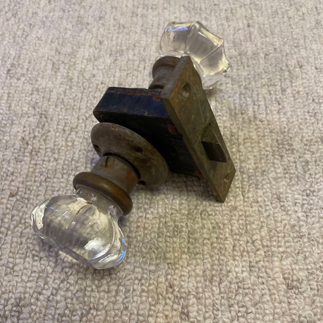 アンティーク ガラス ドアノブ