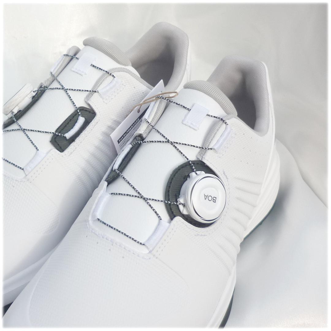 新品28cmアディダスゴルフ 白ゴルフシューズ BOA24 ダイヤル式