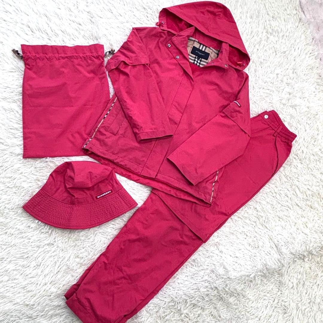 BURBERRY GOLF レインウェア 4点セット上下＋ハット＋収納袋 M