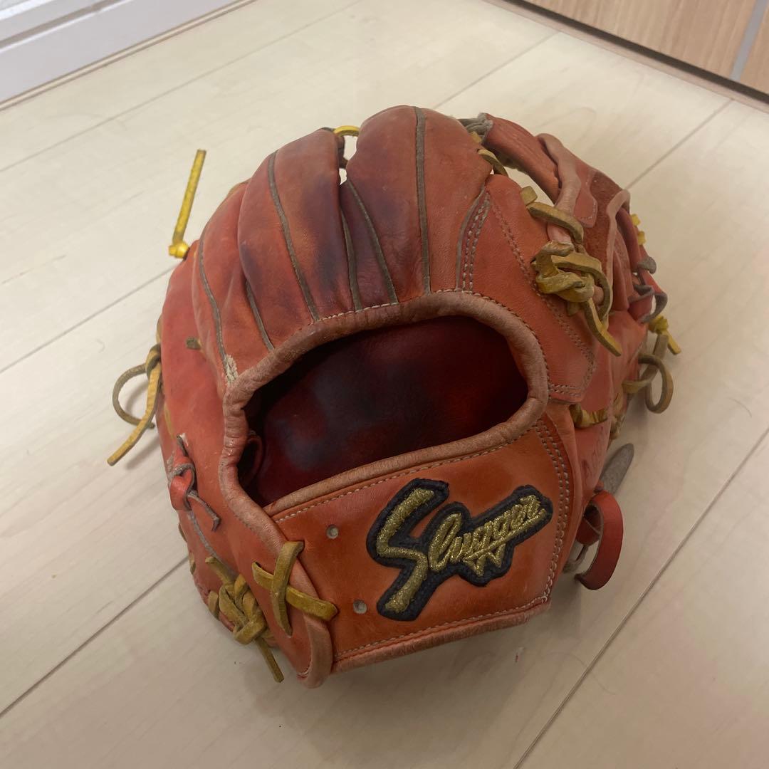 久保田slugger 硬式野球グローブ オレンジ 右投げ用
