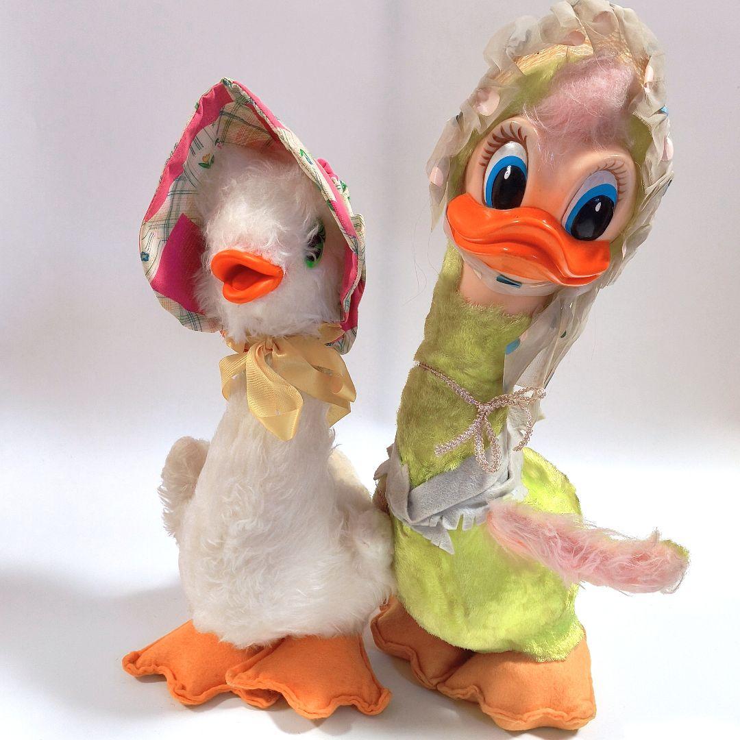 ビンテージ ラシュトン ダック ぬいぐるみ レースのバブーシュカ ラバーフェイス