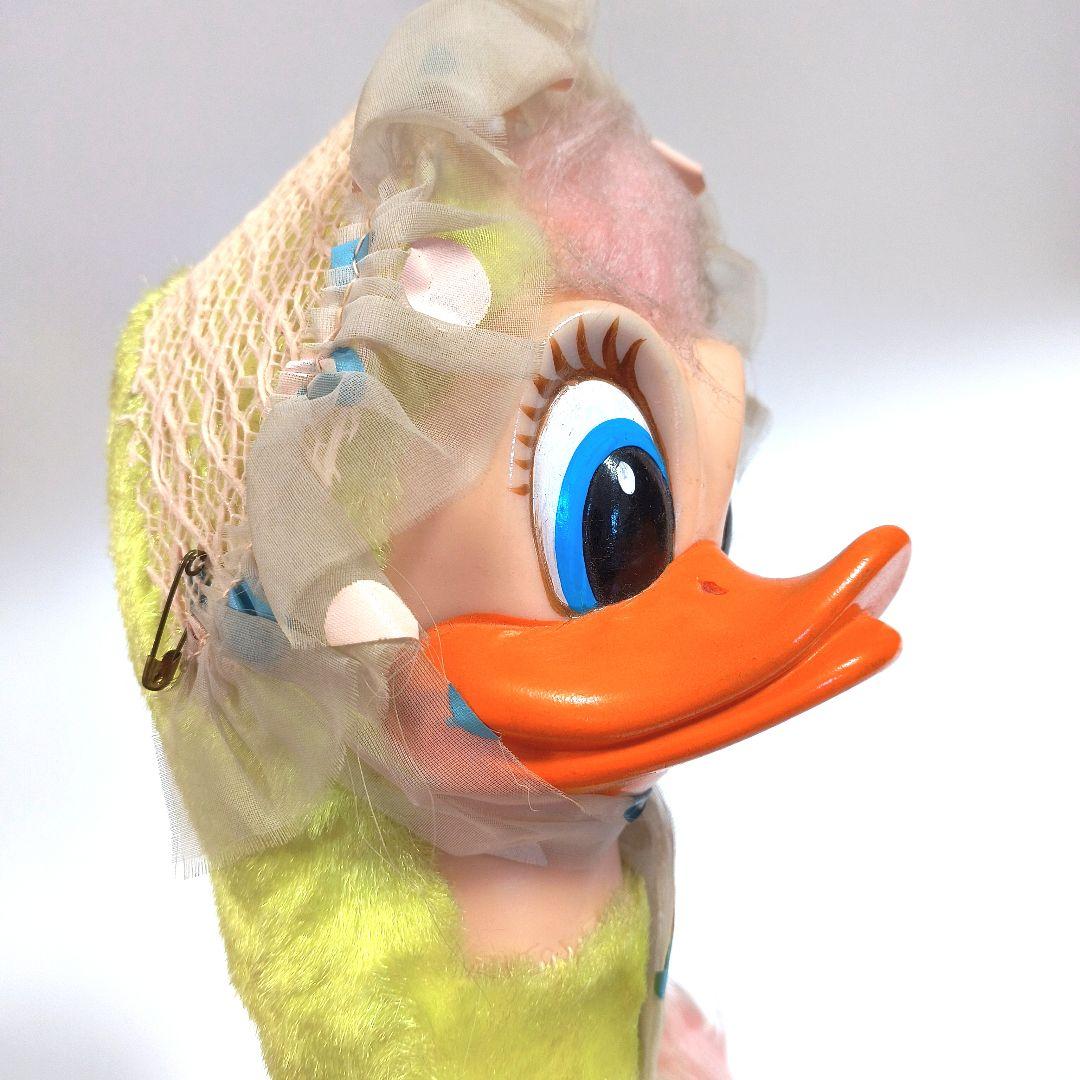 ビンテージ ラシュトン ダック ぬいぐるみ レースのバブーシュカ ラバーフェイス