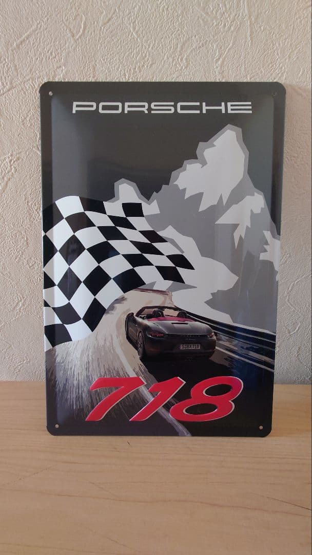 レア ポルシェ 718 ・ ボクスター ノベルティ 非売品 ガレージ プレート