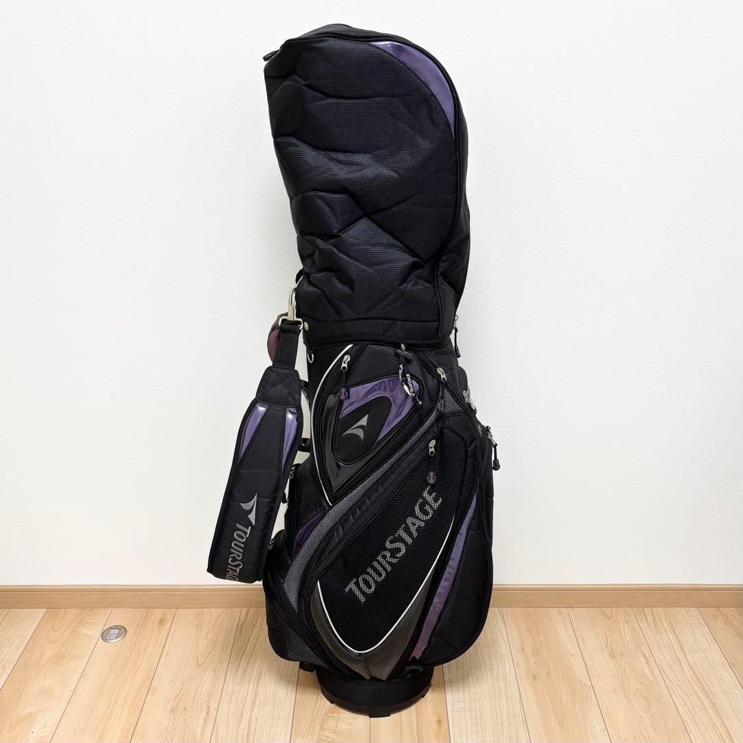 【美品】TOURSTAGE ツアーステージ キャディバッグ パープル ブラック