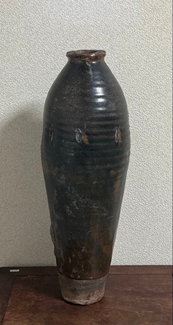 中国　宋〜遼時代　磁州窯鳥もも瓶　アンティーク　送料込み250905