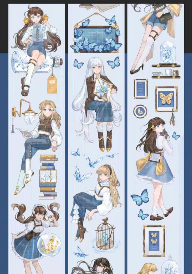 巻売 552★ 海外 マスキングテープ マステ PET 装飾 人物 贝壳光