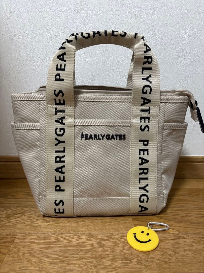 PEARLY GATES ベージュロゴカートバッグ