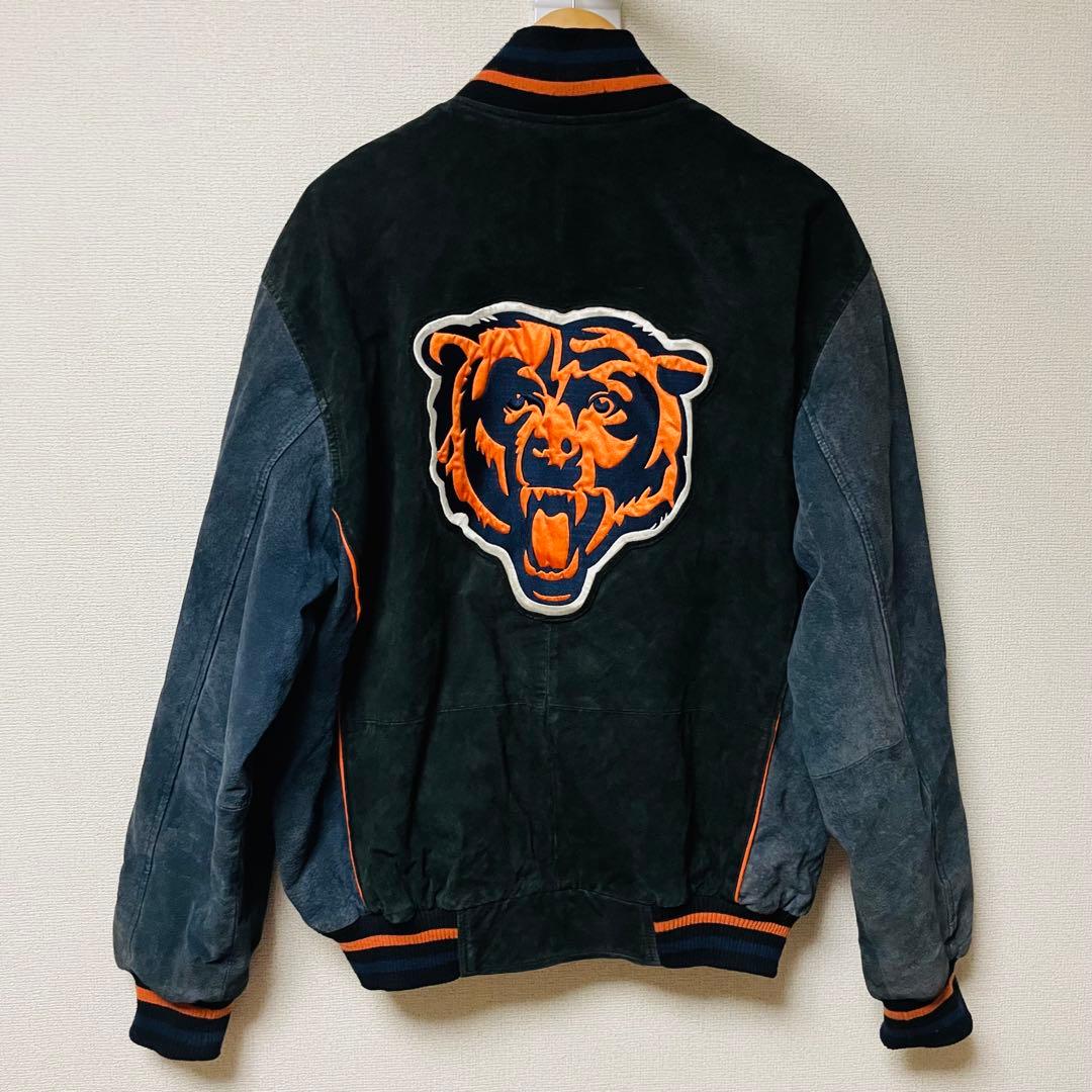 NFL シカゴブベアーズ　フットボール　ブラックレザー　ジャケット　メンズ　M