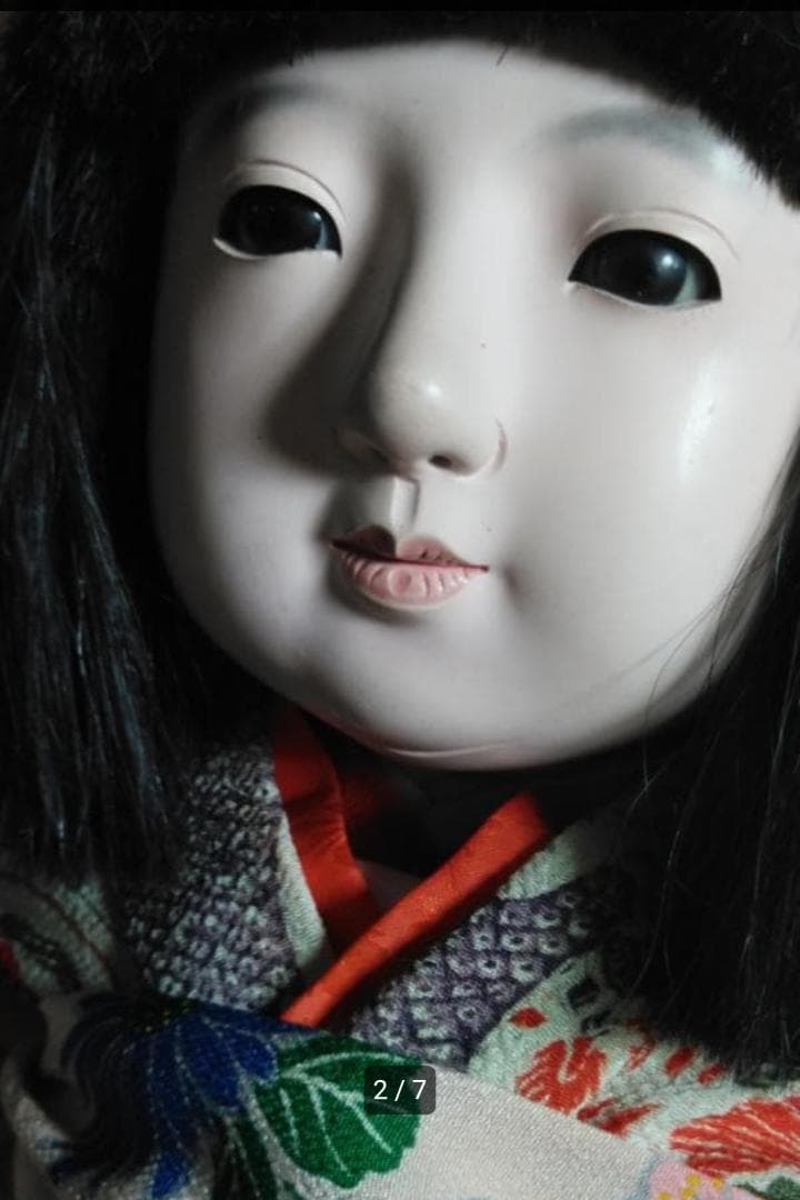 市松人形昭あかり　昭和初期市松人形52cm15号　東月　ドールスタンド