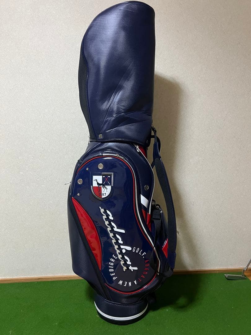 adabat キャディバッグ ネイビー/レッド