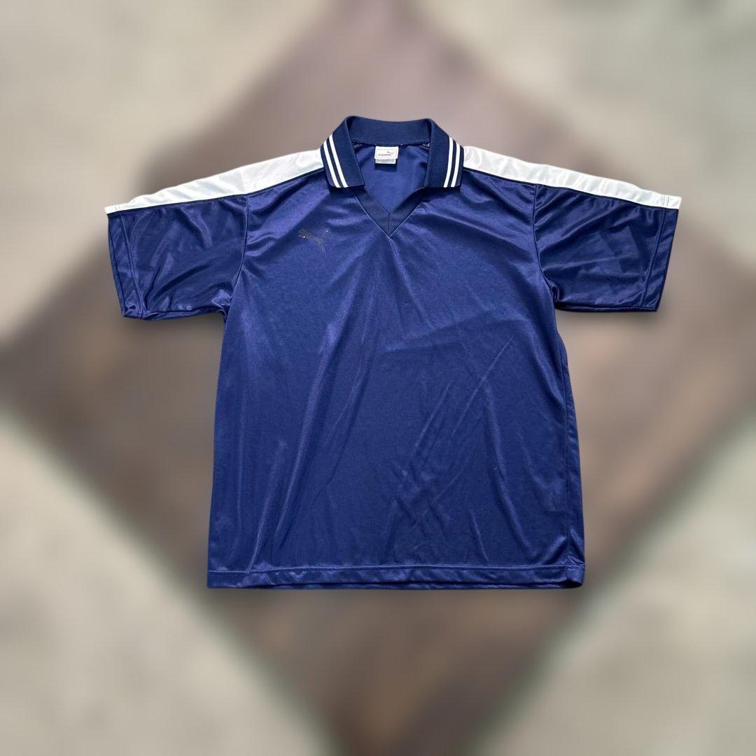 8SM1 puma トレーニングウェア　サッカーシャツ　ネイビー　古着used