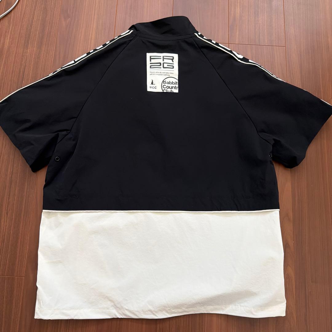 FR2GOLF ジップアップシャツ 半袖 ブラック/ホワイト
