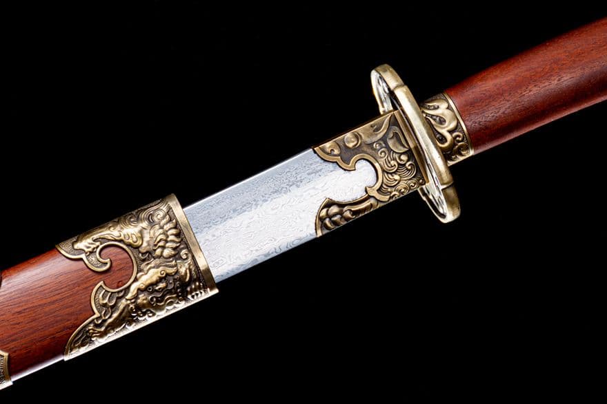 狂獅子清刀-模様鋼 古兵器 武具　刀装具　日本刀　模造刀 居合刀