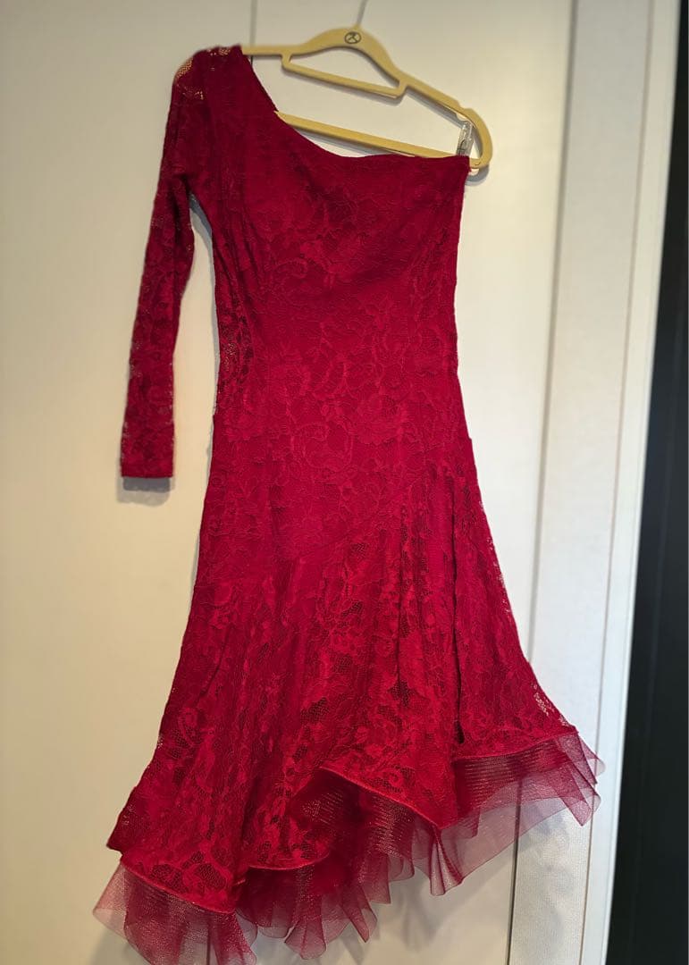 社交ダンス　gentil赤ラテンドレス