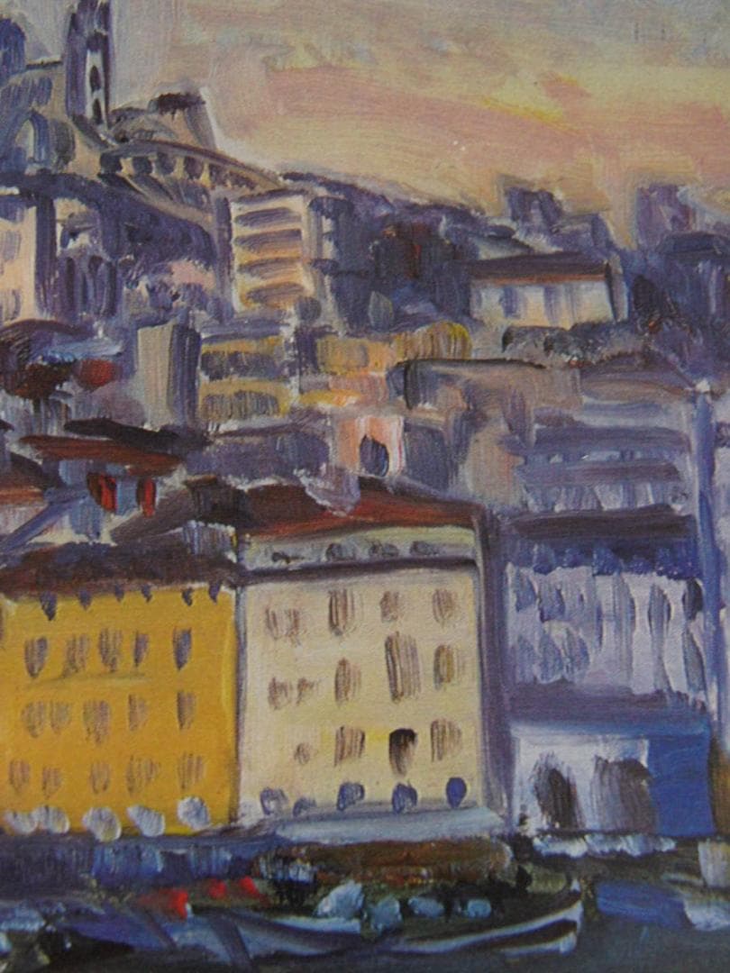 野口弥太郎、「風景」、希少な画集の額装画、オーダーマット付・日本製新品額入り