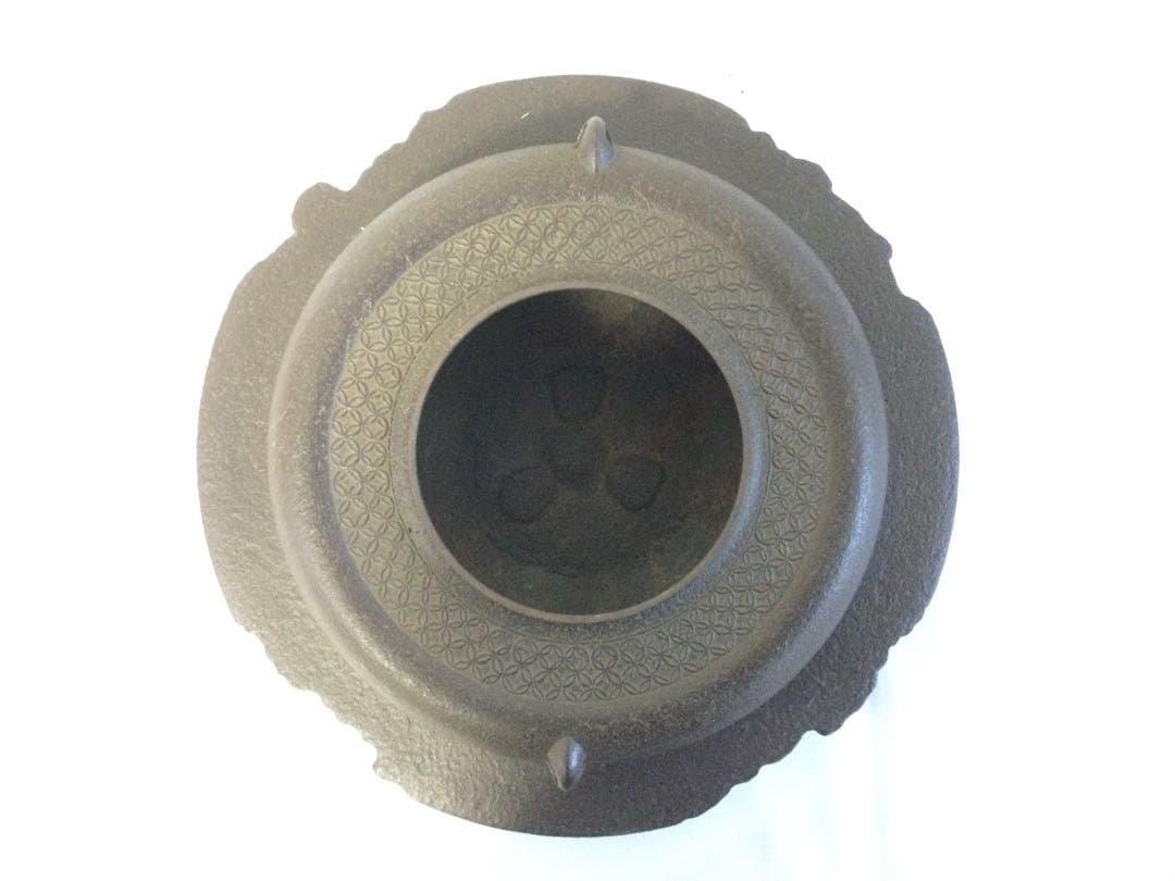 茶釜 肩七宝地紋 透木釜 釜師 佐藤清光 供箱付 銅蓋釜環付 YB2 茶道具