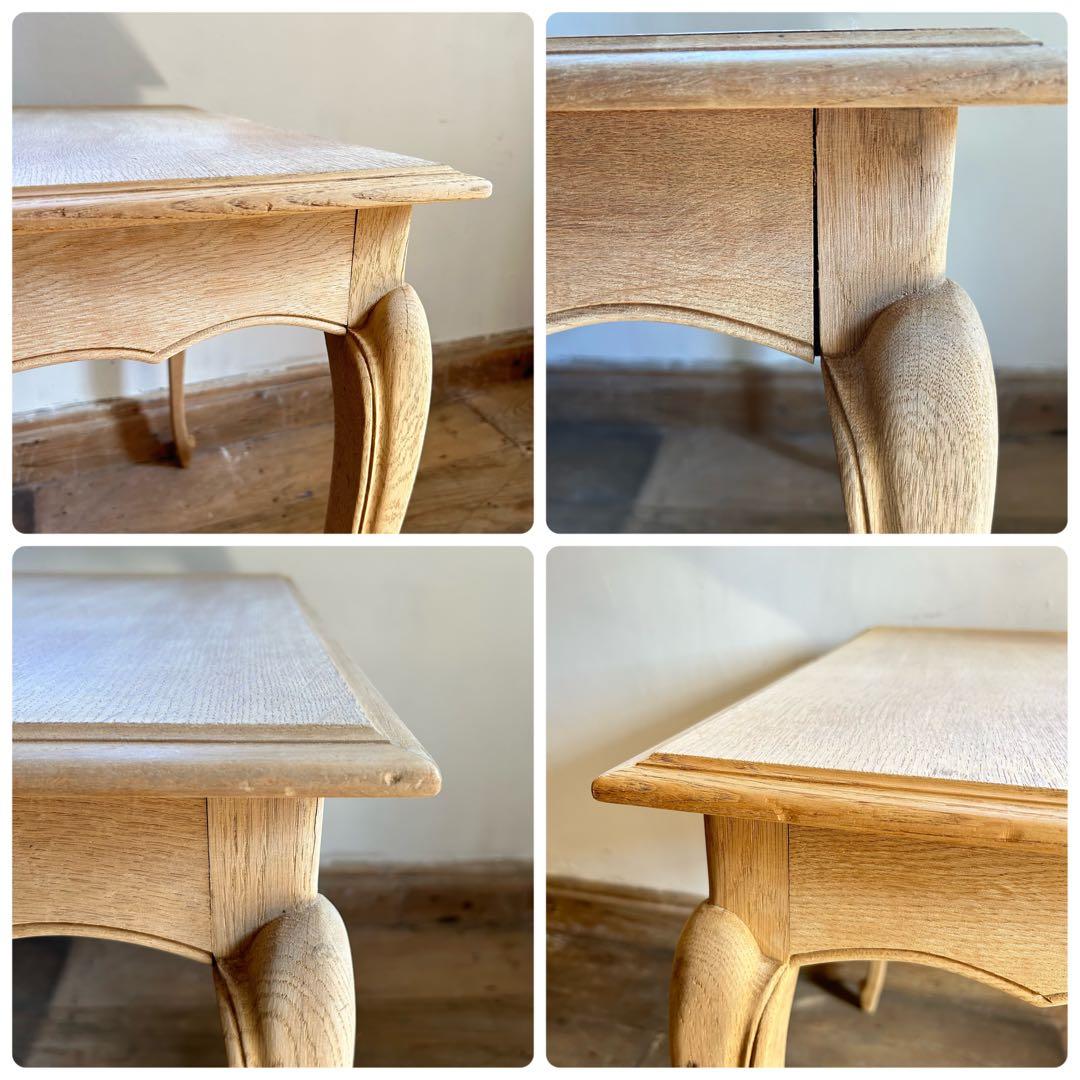 フランスアンティーク　ダイニングテーブル　スクエアテーブル　猫脚　剥離　正方形