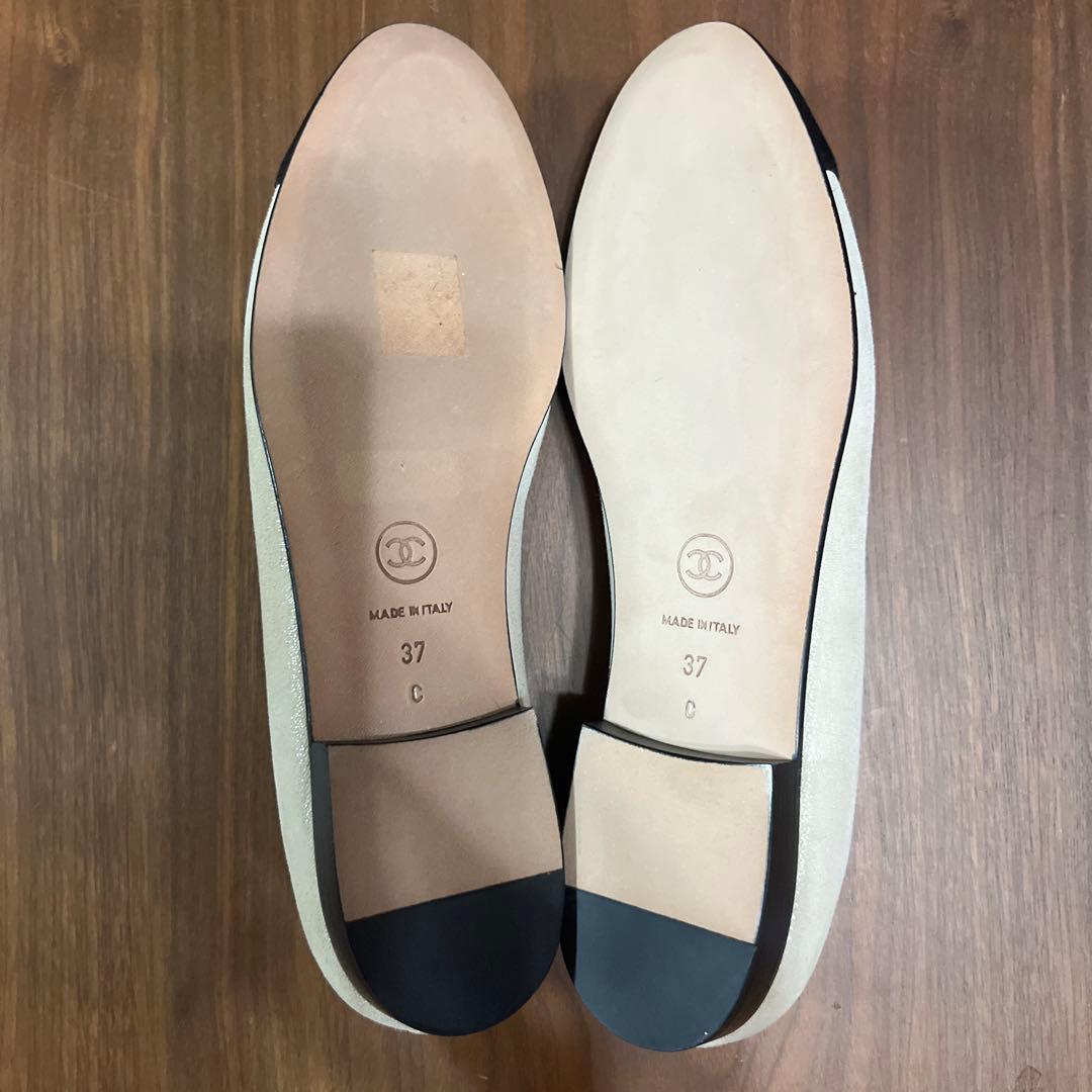 極美品　CHANEL バイカラー　バレリーナ　フラットシューズ