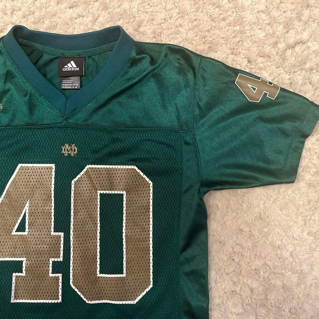 【美品】アディダス　ノートルダム大学　アメフトゲームシャツ　キッズMサイズ