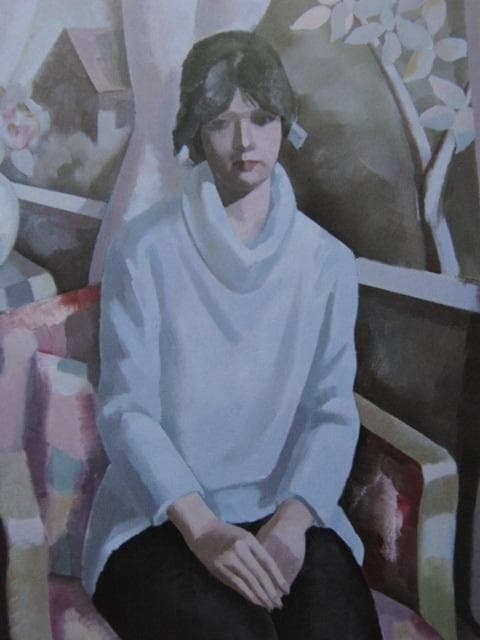 前田利昌【窓辺】希少な額装用画集より、状態良好、新品高級額装付