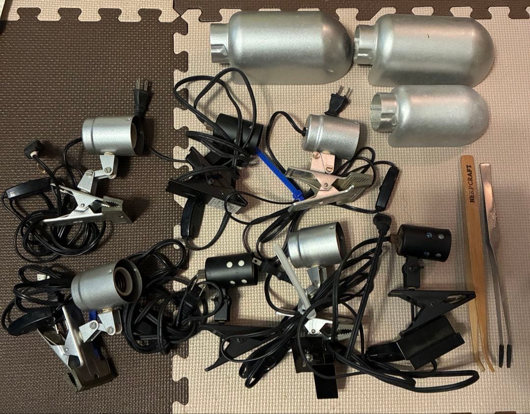 爬虫類　ライト　ライトカバー　ピンセット