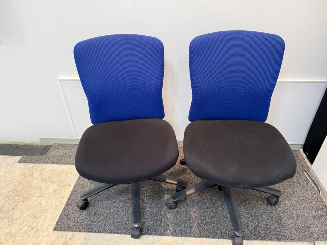 UCHIDA内田洋行椅子2脚 ルディオチェア/肘無ハイバックチェアー高さ調整可能