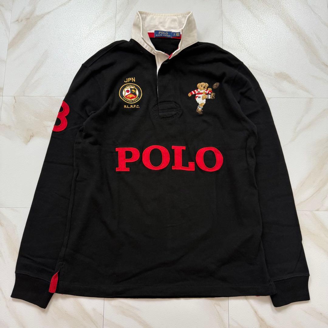 POLO Ralph ポロベア ラガーシャツ 長袖 メンズ 黒赤