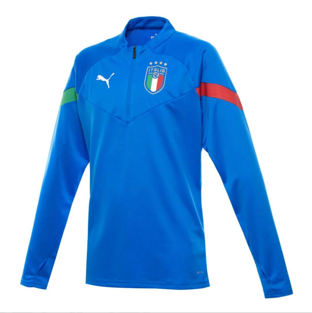 イタリア代表 2022 ハーフジップトレーニング上下 ブルー 海外Ｍ 正規品