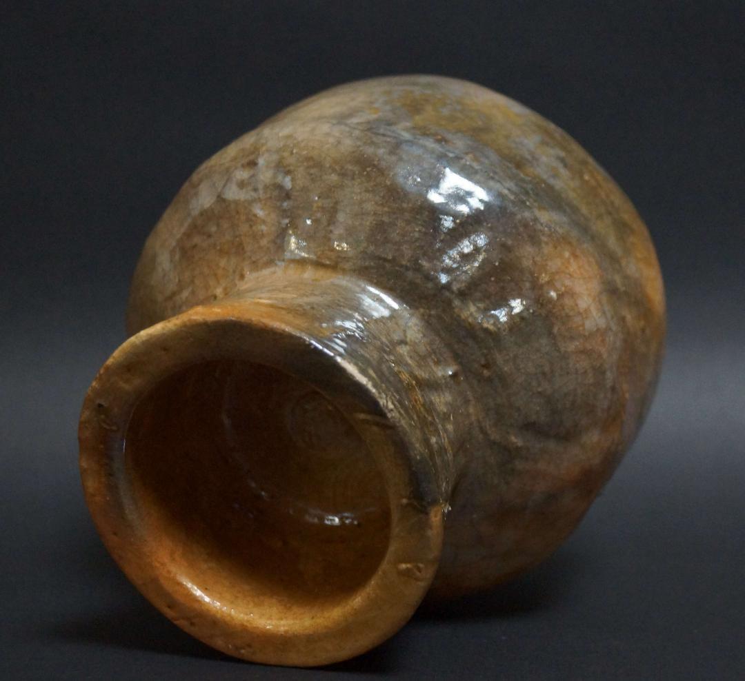 茶道具 大正期平安三国丹祐作 赤楽茶碗 高台 九如堂一茶 花押 共箱★時代物★