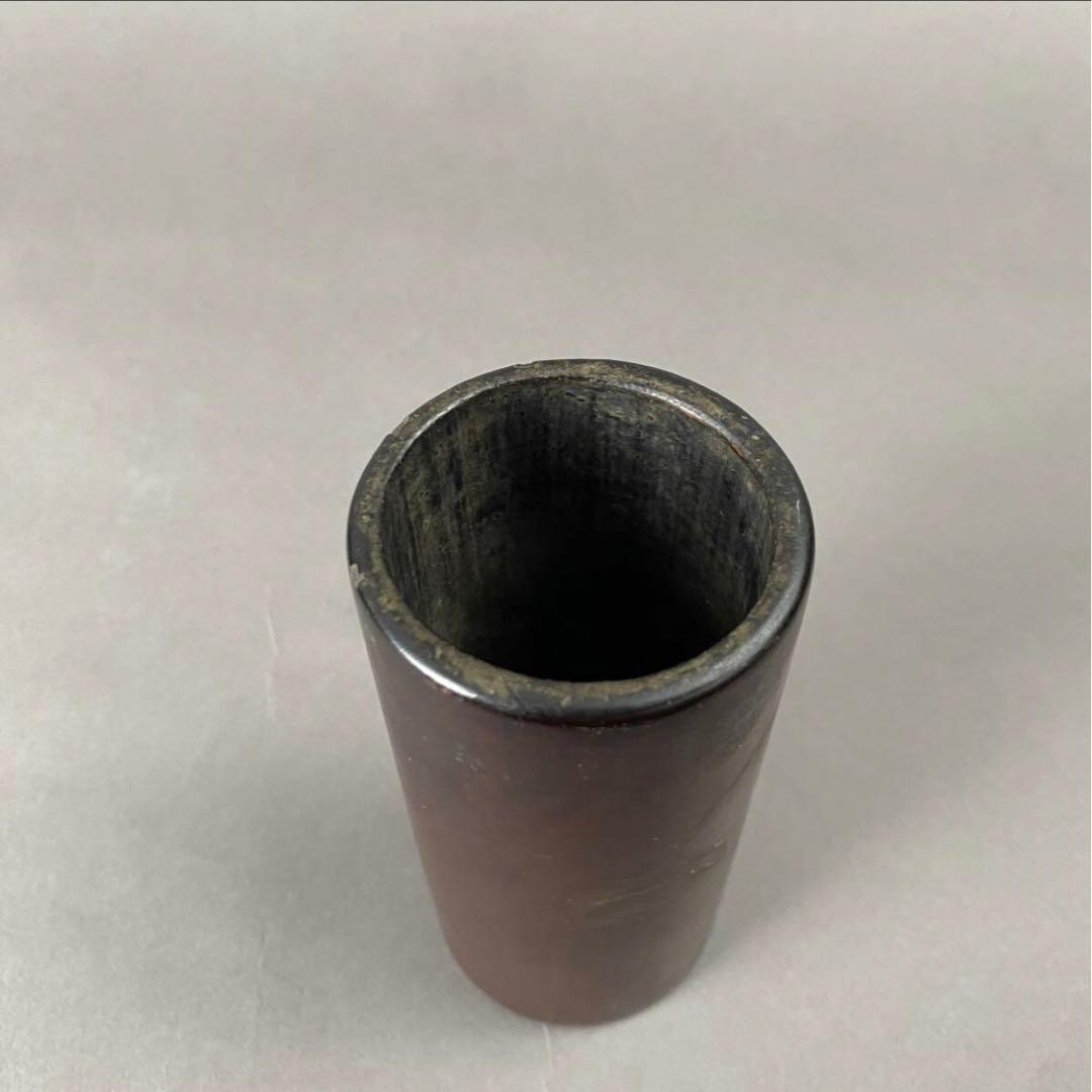 清~民国 黒漆金彩山水紋筆筒　茶道具　筆箱　骨董品　工芸品　時代もの　筆　蒔絵