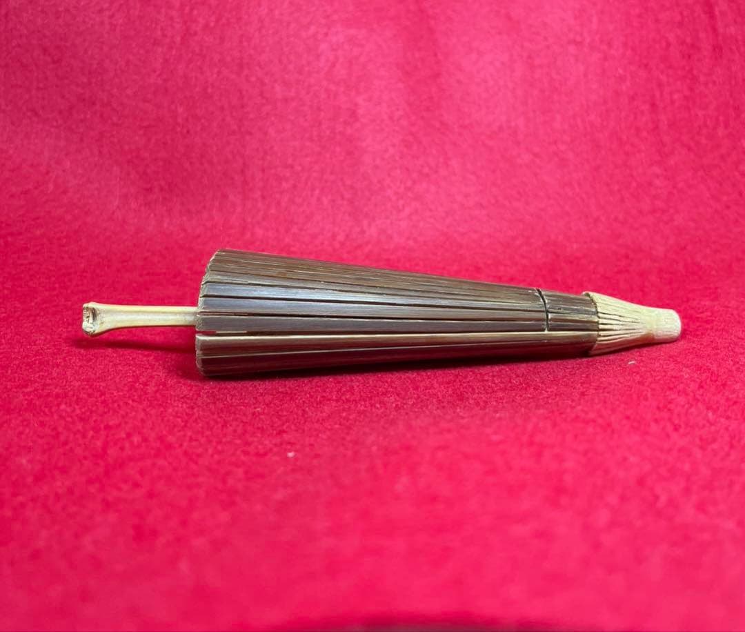 茶道具　傘香合　竹製