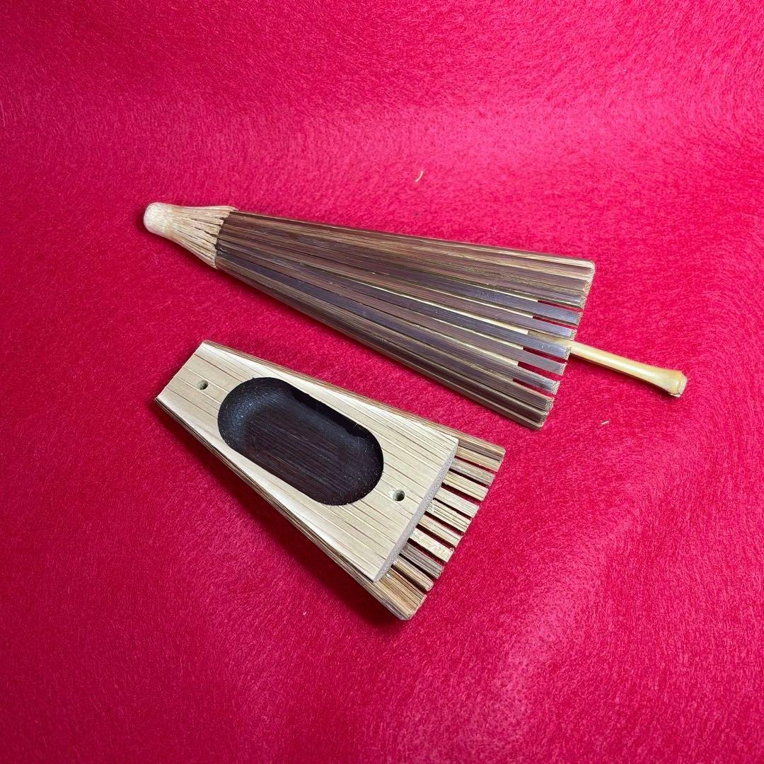 茶道具　傘香合　竹製