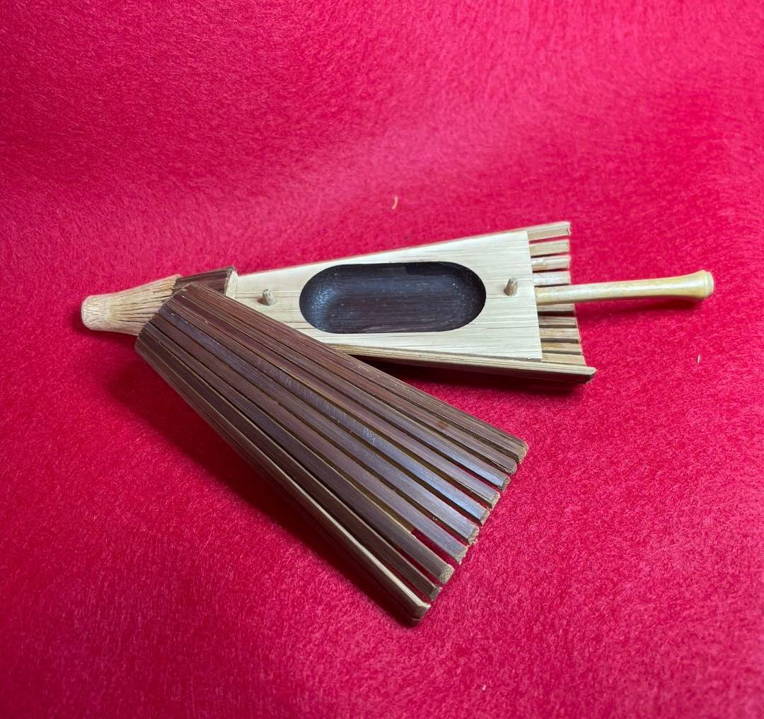 茶道具　傘香合　竹製