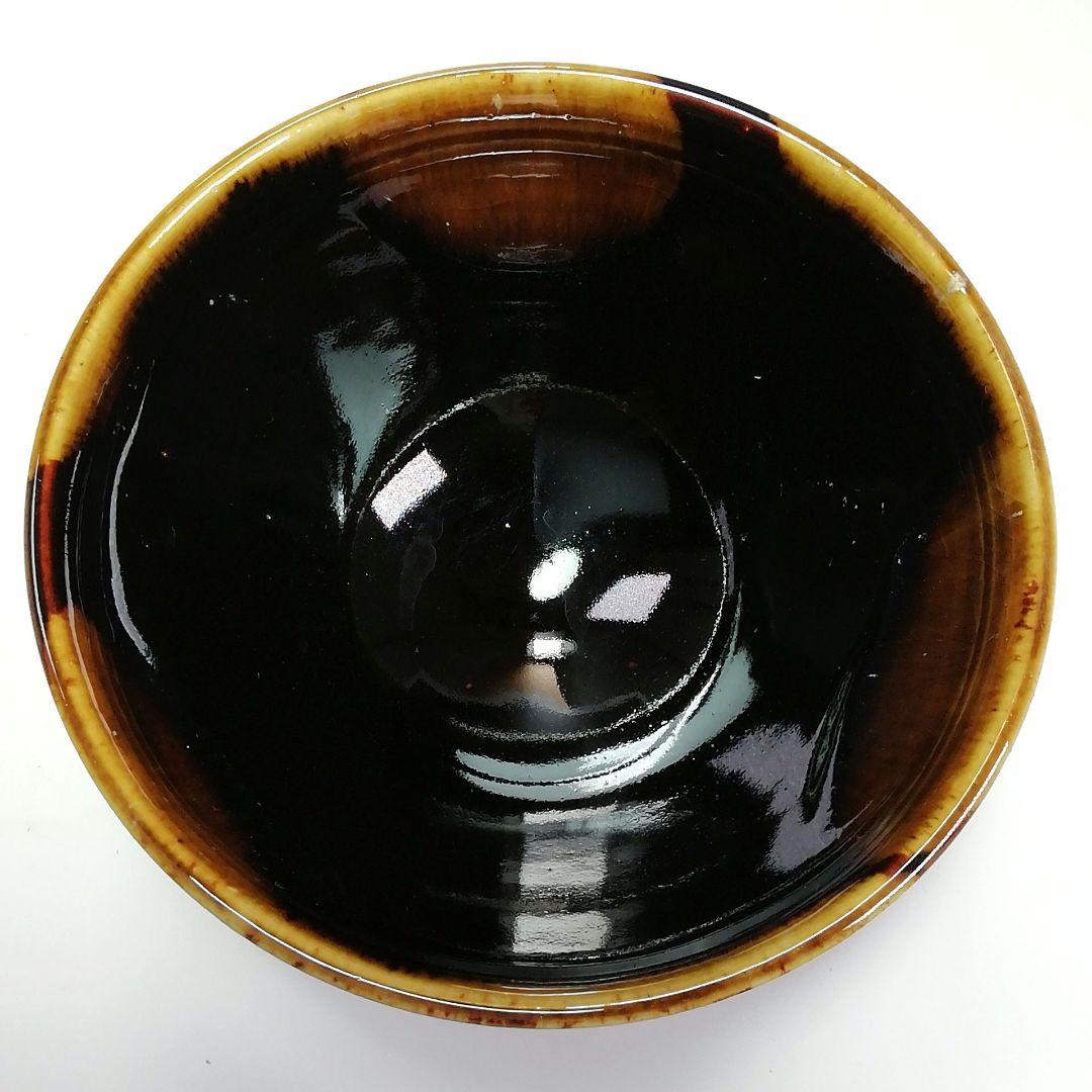 Ｓ４５２　茶碗　十客『天目釉渦巻文』『天目形数茶碗』『平安　鳴滝窯』共箱　茶道具