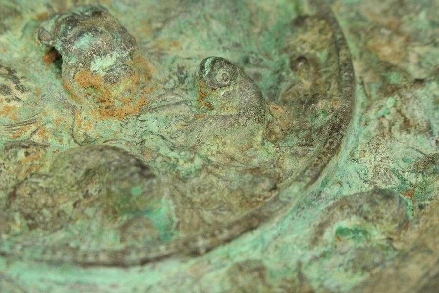 銅鏡 コレクター蔵品 φ16cm 古美術 古鏡(AZ997)