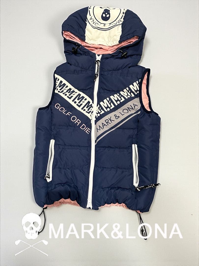 美品マークアンドロナMARK&LONA 美品ダウンベスト　ゴルフレディース　冬