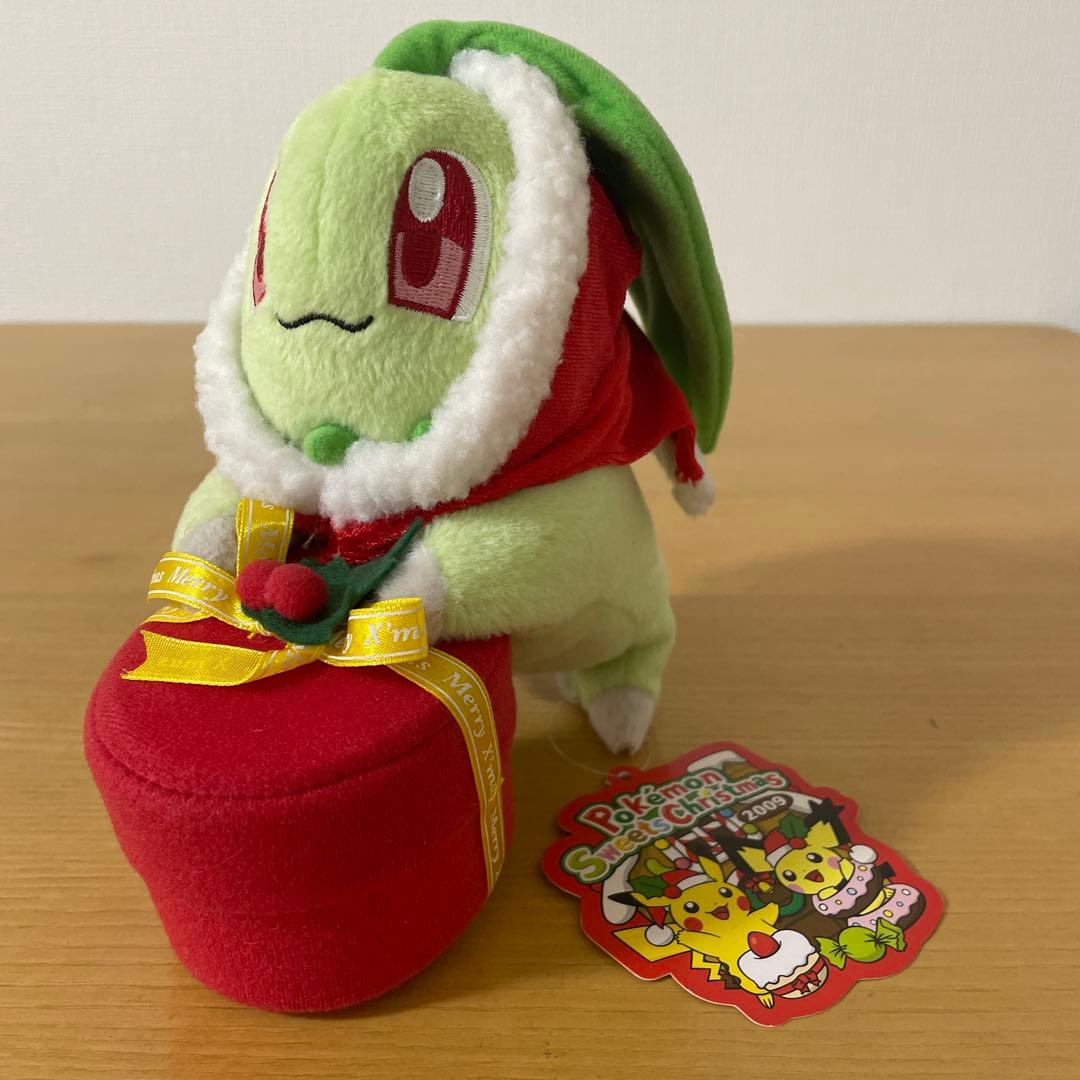 2009年 ポケモンセンター限定 クリスマス チコリータ　ぬいぐるみ タグ