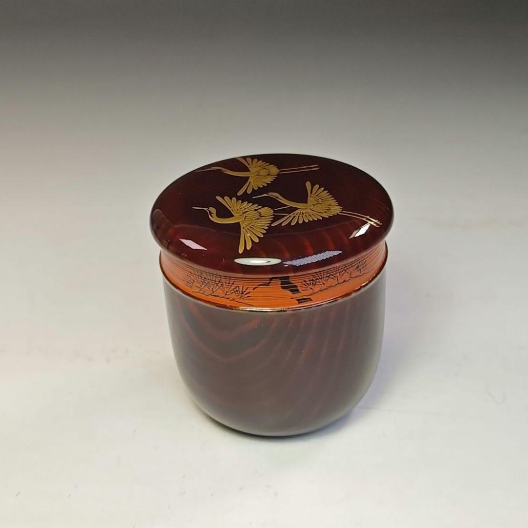 イ778 棗『鶴金蒔絵　棗　共箱』『塗師　峯清作』茶入　茶器　茶道具