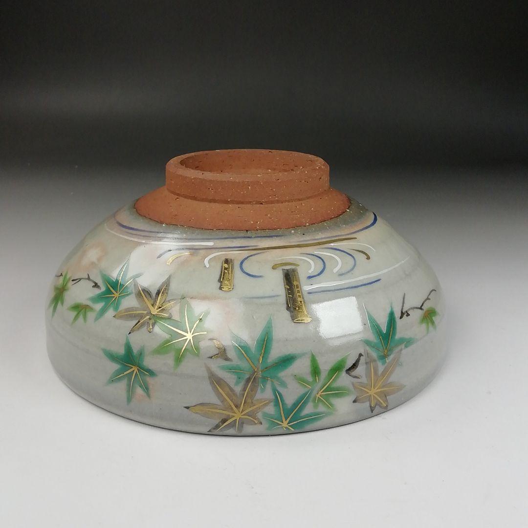 Ｔ４１７　茶碗　『乾山写　青楓文』『平安　橋本紫雲 造』　共箱　抹茶碗　茶道具