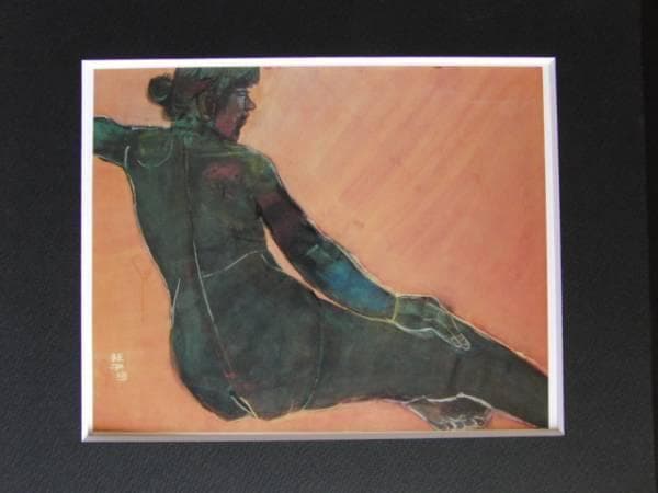 片岡球子、裸婦、版上サイン入り、希少なレゾネより、新品高級額装付、状態良好