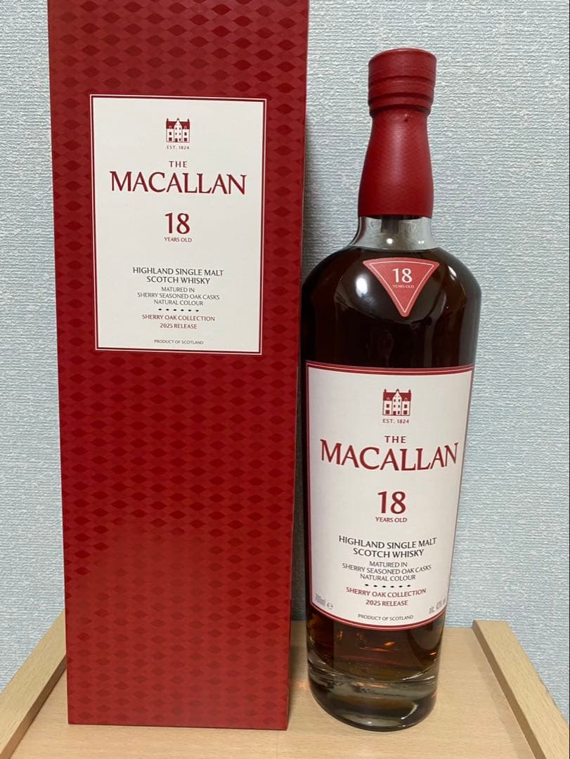 マッカランMACALLAN18年シェリーオーク2025 RELEASE 箱付き