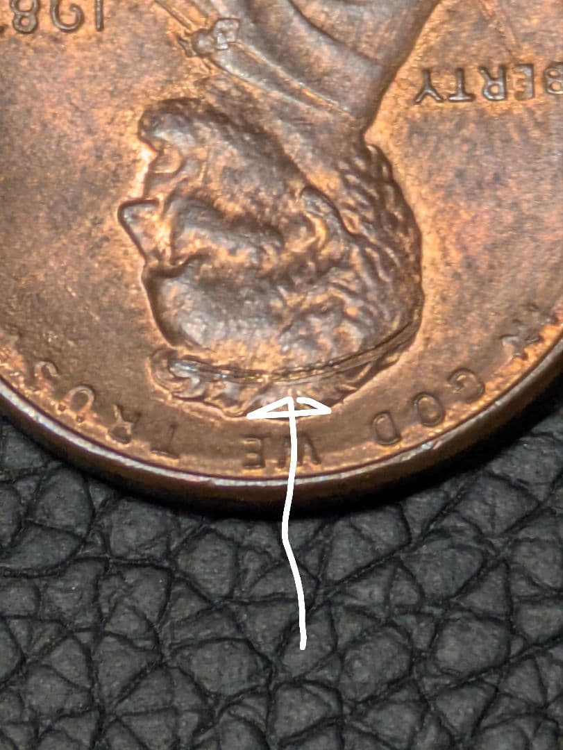 アンティーク　1987年 アメリカ 1セント 硬貨death ring付き