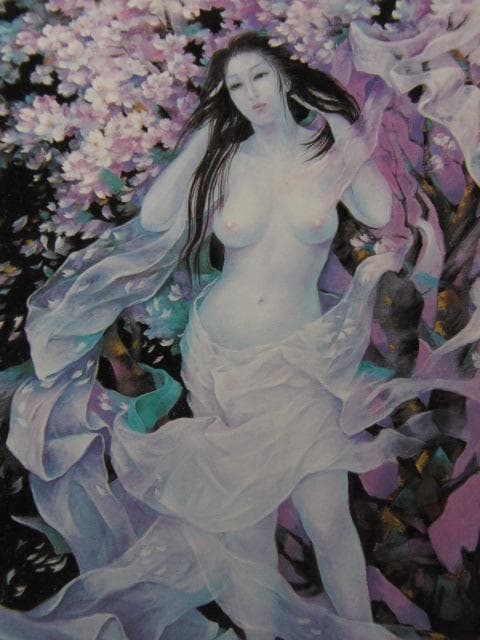 吉田博子、【春の音】、希少画集画より、状態良好、新品高級額装付