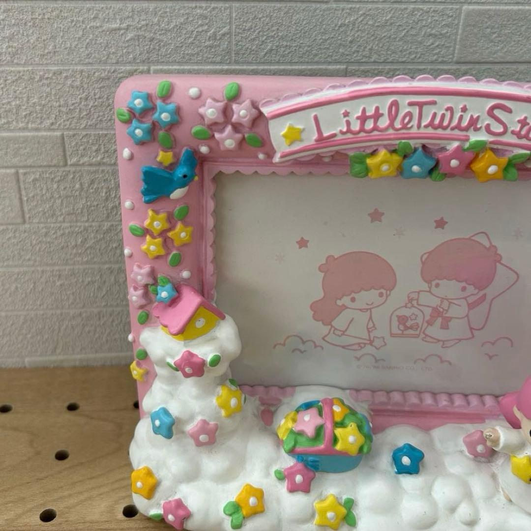 希少★キキララ　L判写真立て　陶器製　昭和レトロ　リトルツインスターズ　サンリオ