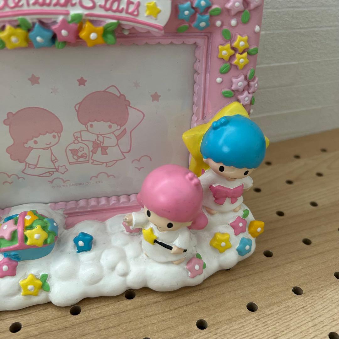 希少★キキララ　L判写真立て　陶器製　昭和レトロ　リトルツインスターズ　サンリオ