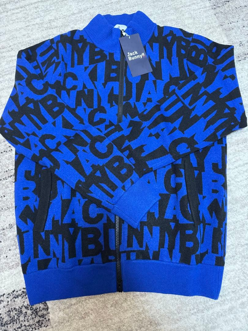 ジャックバニー Wジャガード フルジップアップニットジャケット　サイズ4