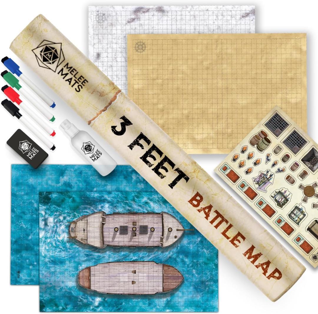 新品Melee MatsDNDマップスターターキット24x36インチ2パック両面